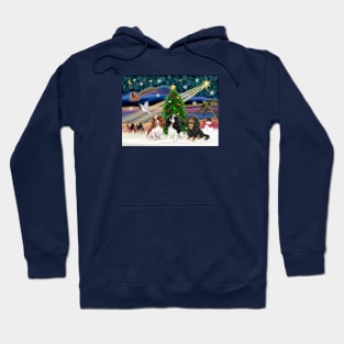 "Christmas Magic" Featuring Three Cavalier King Charles Spaniels Hoodie